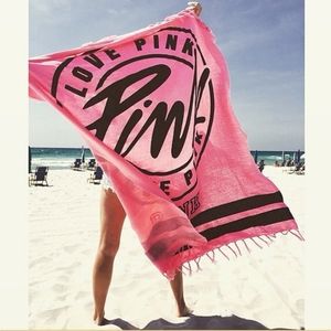 VS PINK Logo Festival Blanket park pool beach lake